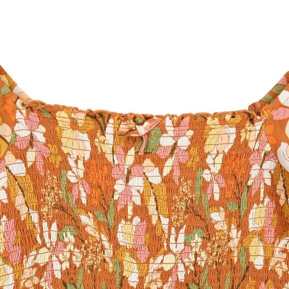 Aerie Smocked Floral Ditzy Babydoll Cropped Top Size Small NWT - Picture 2 of 6